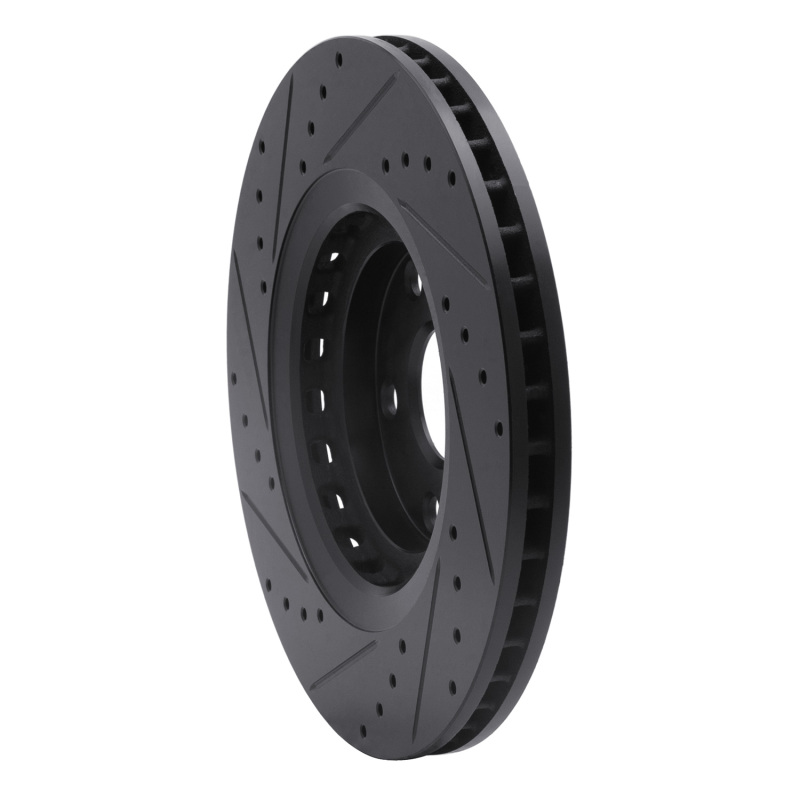 Lexus RX350 Brake Rotor (1) - Front Right - R1 Concepts - Drilled & Slotted - Black - `08-`21